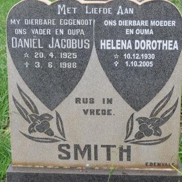 SMITH Daniel Jacobus 1925-1988 &amp; Helena Dorothea 1930-2005