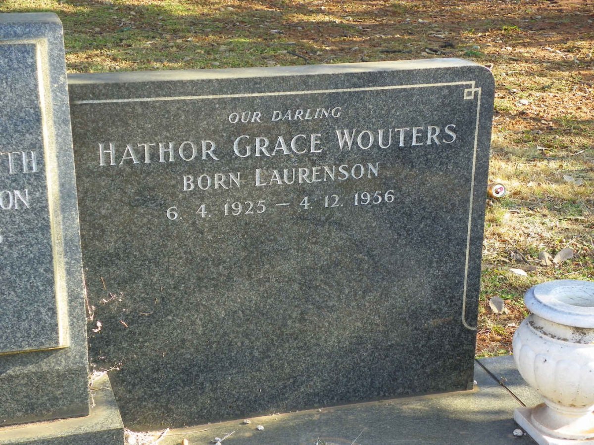 WOUTERS Hathor Grace nee LAURENSON 1925-1956