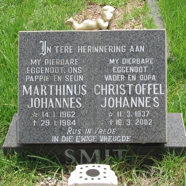 SMIT Christoffel Johannes 1937-2002 :: SMIT Marthinus Johannes 1962-1984