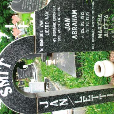SMIT Jan Abraham 1921-1995 &amp; Martha Aletta 1925-1997