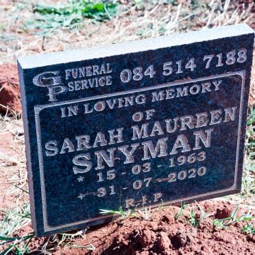 SNYMAN Sarah Maureen 1963-2020