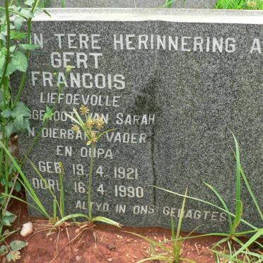 SNYMAN Gert Francois 1921-1990