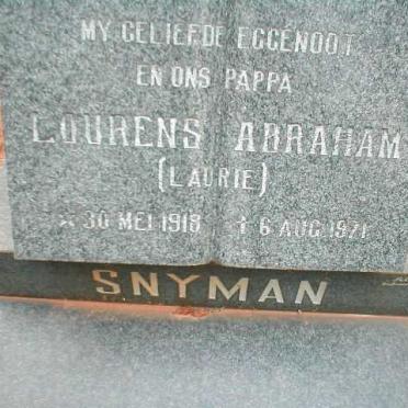 SNYMAN Lourens Abraham 1918-1971