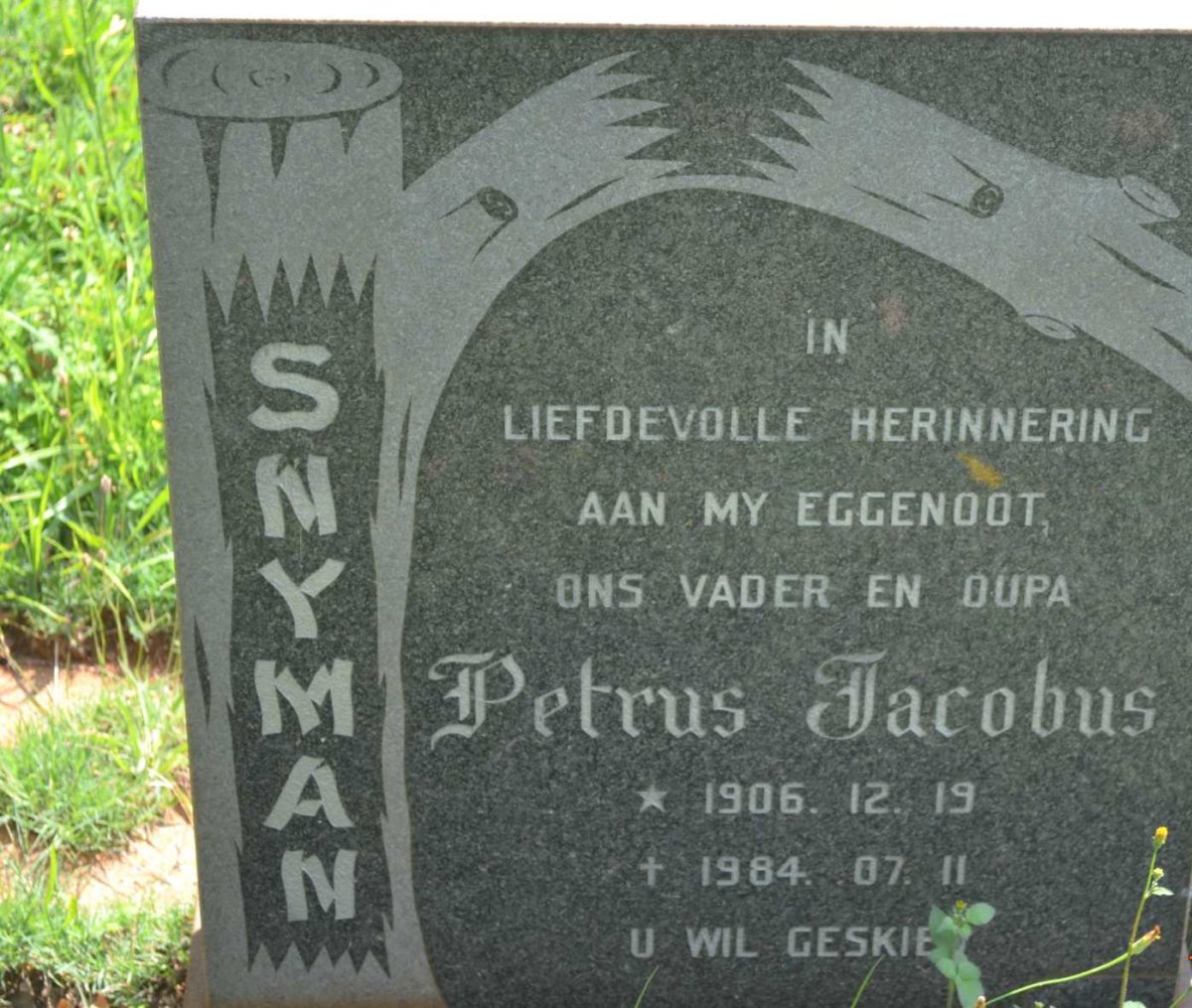 SNYMAN Petrus Jacobus 1906-1984