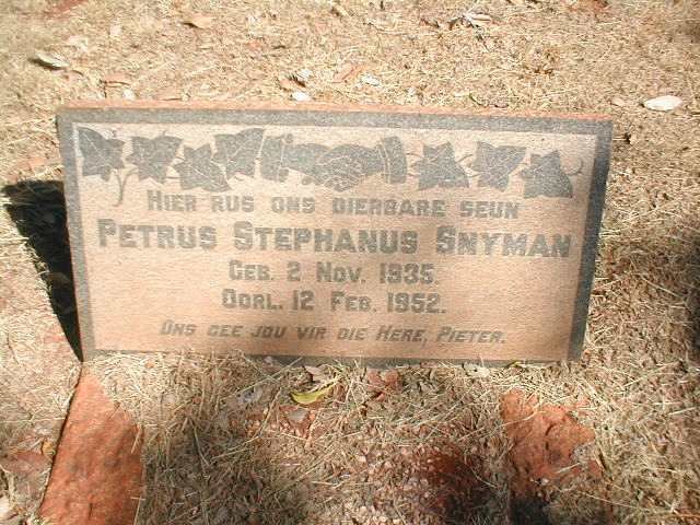 SNYMAN Petrus Stephanus 1935-1952