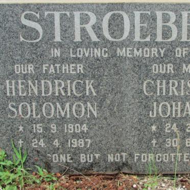 STROEBEL Hendrick Solomon 1904-1987 &amp; Christina Johanna 1908-1987