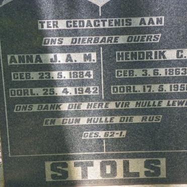STOLS Hendrik G. 1863-1956 &amp; Anna J.A.M. 1884-1942
