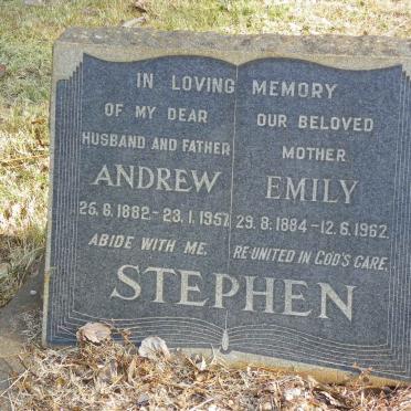 STEPHEN Andrew 1882-1957 &amp; Emily 1884-1962
