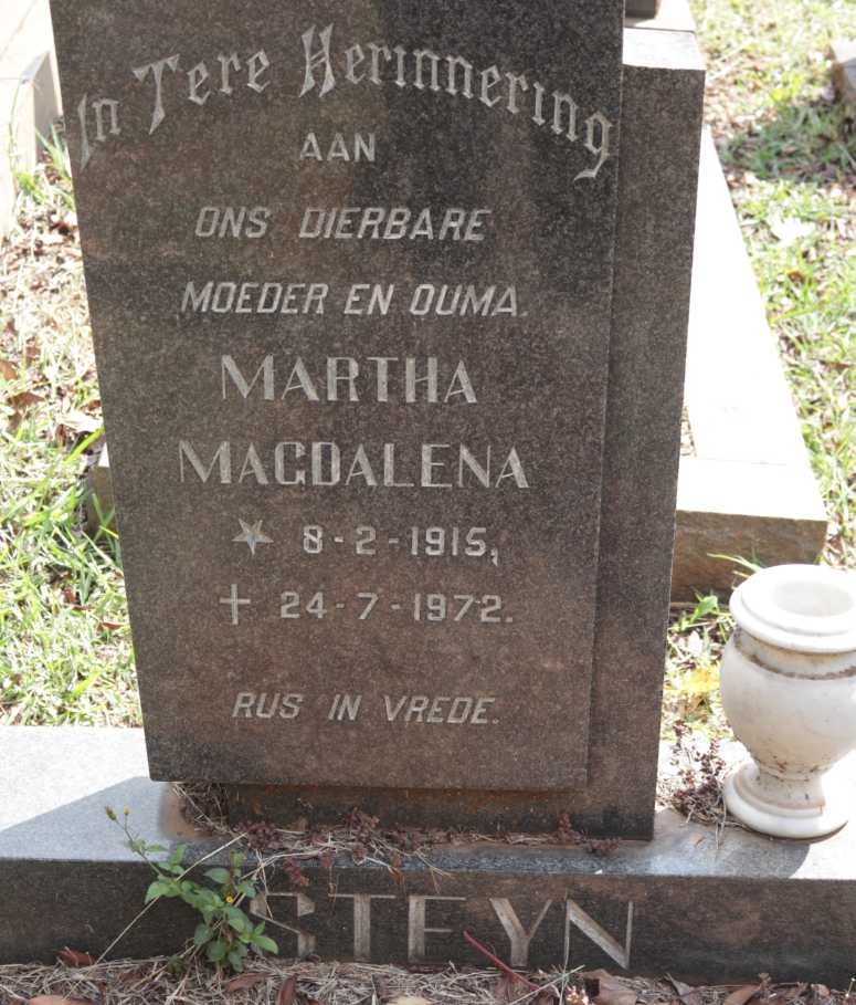 STEYN Martha Magdalena 1915-1972