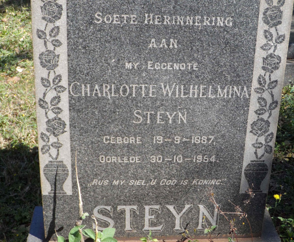 STEYN Charlotte Wilhelmina 1887-1954