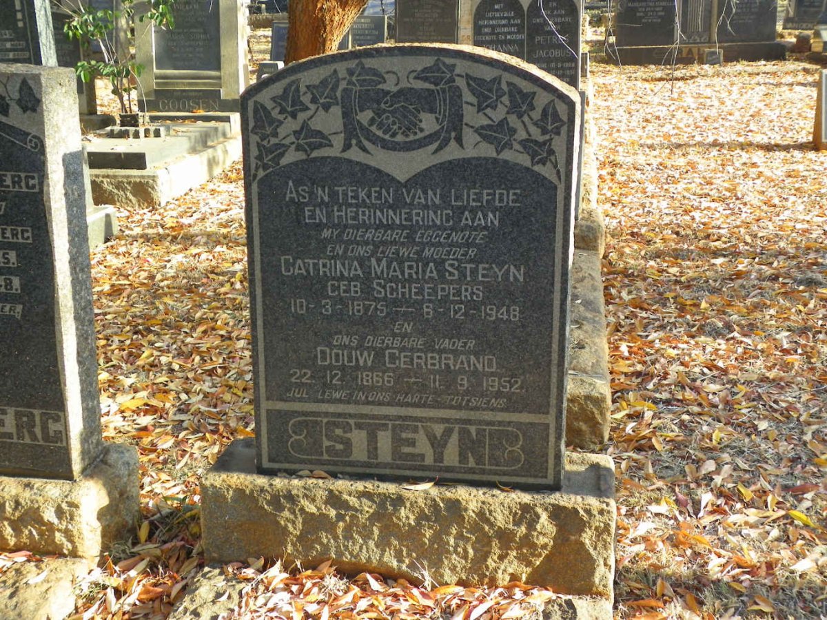 STEYN Douw Gerbrand 1866-1952 &amp; Catrina Maria SCHEEPERS 1875-1948