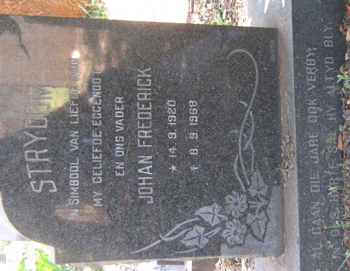 STRYDOM Johan Frederick 1920-1968