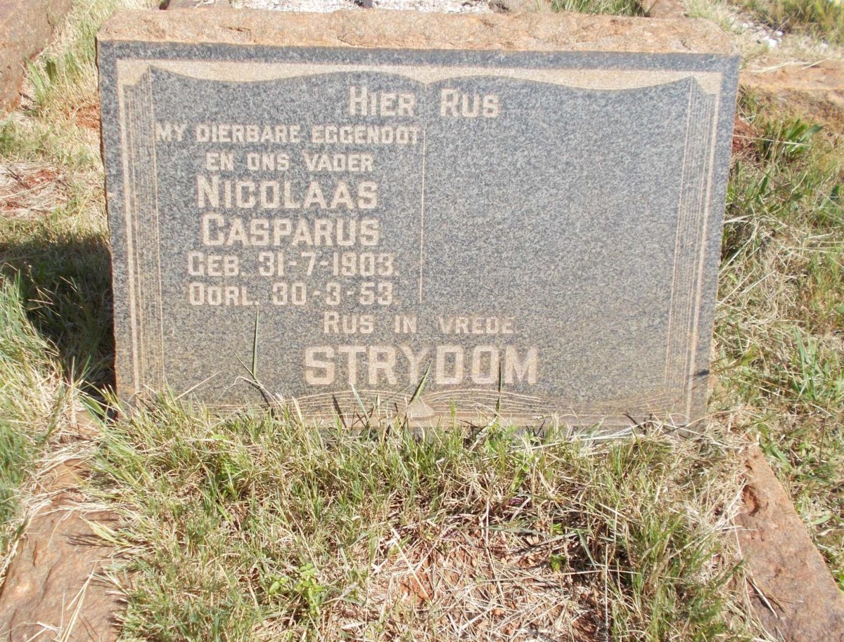 STRYDOM Nicolaas Casparus 1903-1953