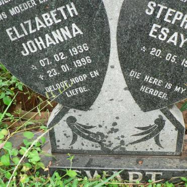 SWART Stephanus Esayes 1930- &amp; Elizabeth Johanna 1936-1996