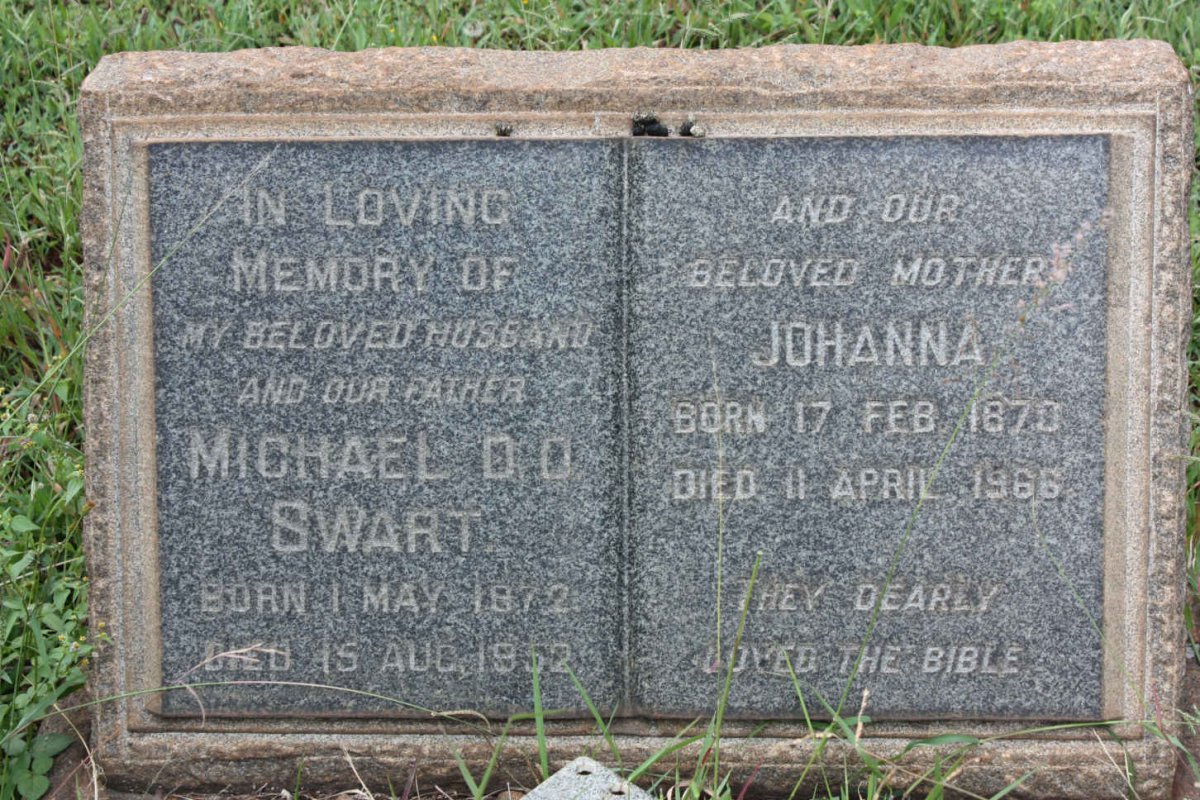 SWART Michael D.O. 1872-1952 &amp; Johanna 1870-1966