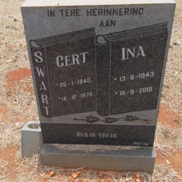 SWART Gert 1940-1976 &amp; Ina 1943-2010