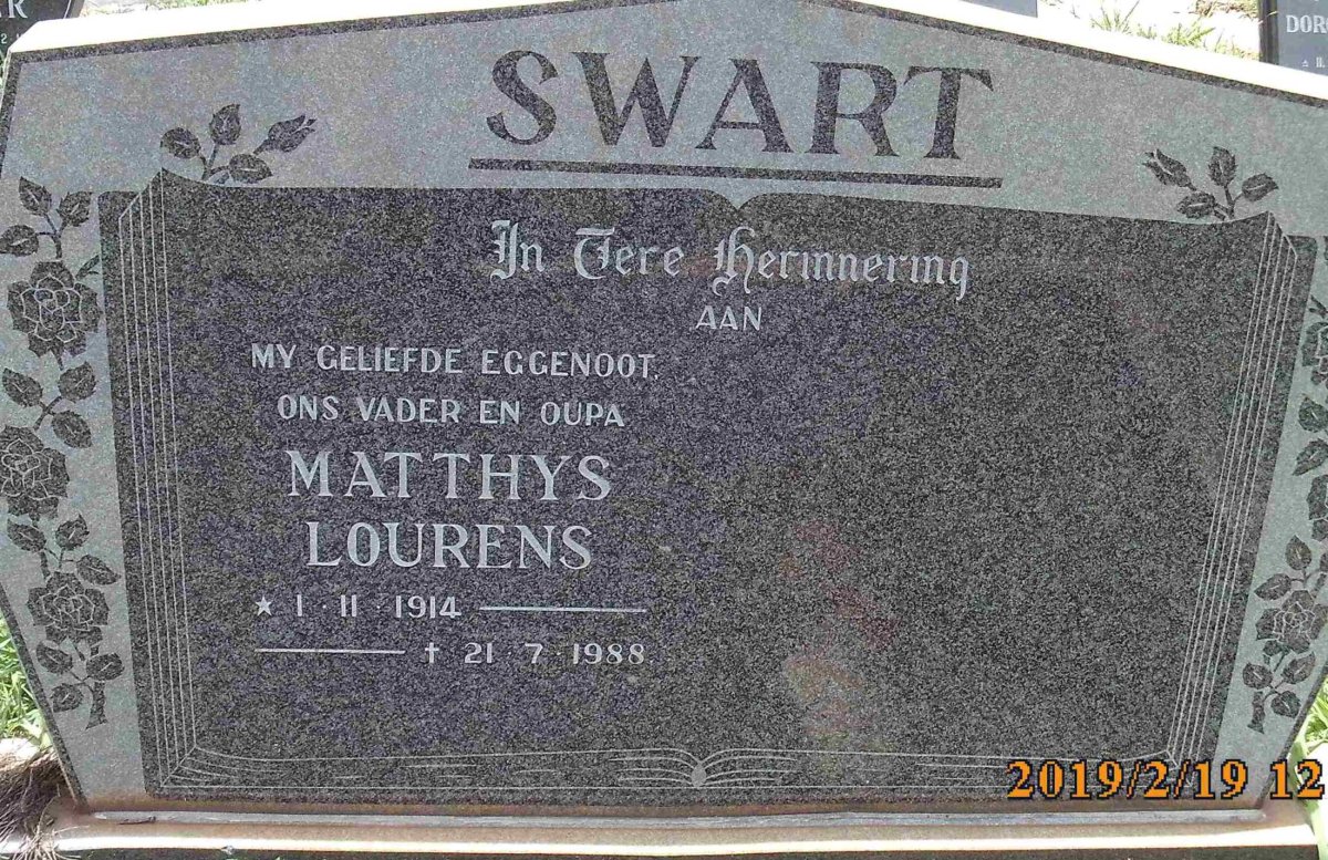 SWART Matthys Lourens 1914-1988