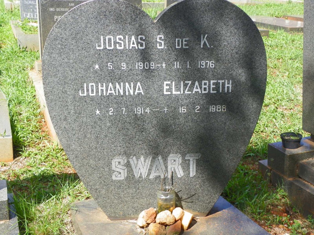 SWART Josias S. de K. 1909-1976 &amp; Johanna Elizabeth 1914-1988