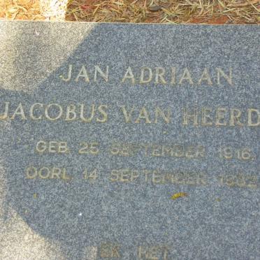 VAN HEERDEN Jan Adriaan Jacobus 1916-1982