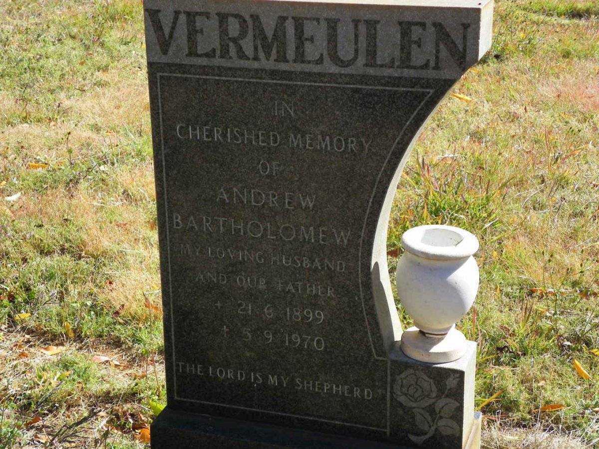 VERMEULEN Andrew Bartholomew 1899-1970