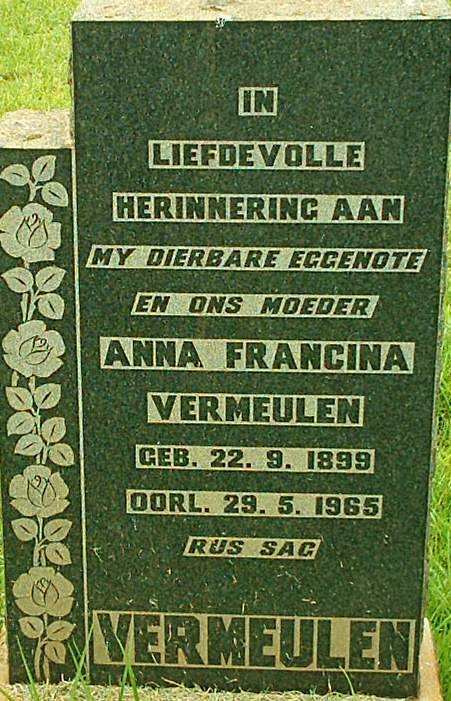VERMEULEN Anna Francina 1899-1965