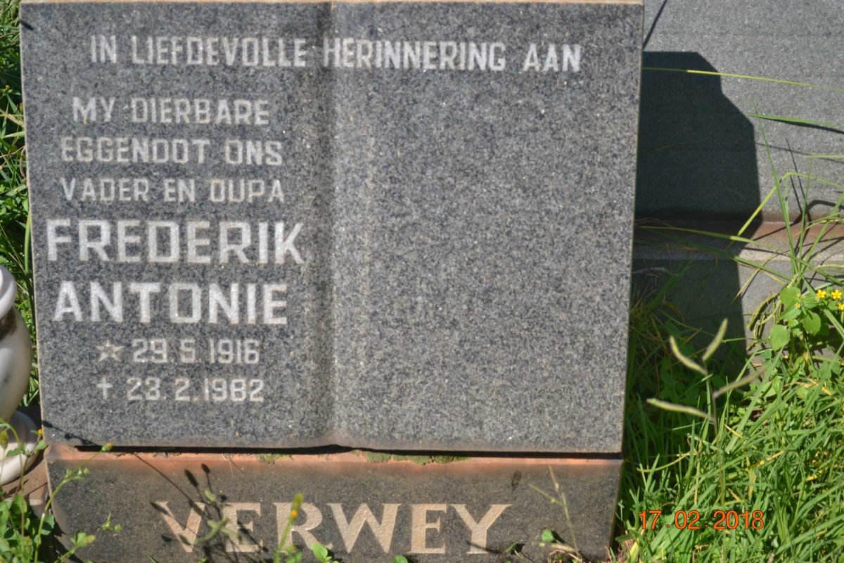 VERWEY Frederik Antonie 1916-1982