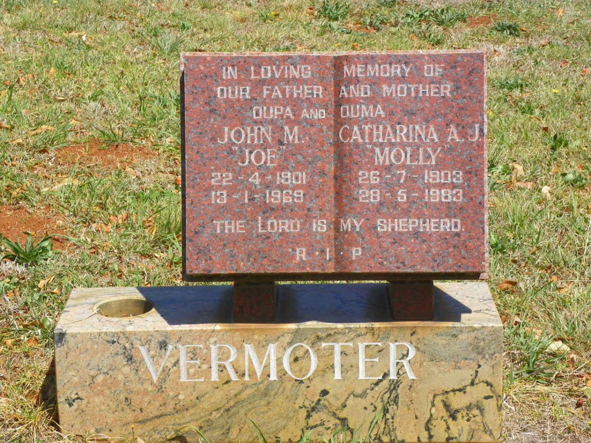 VERMOTER John M. 1901-1969 &amp; Catharina A.J. 1903-1983