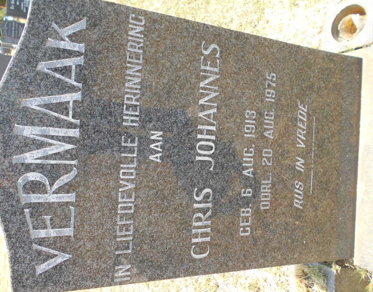 VERMAAK Chris Johannes 1913-1975