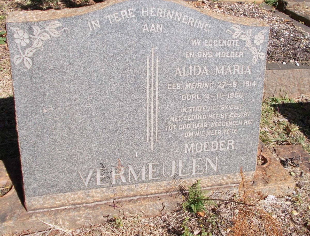 VERMEULEN Alida Maria nee MEIRING 1914-1956