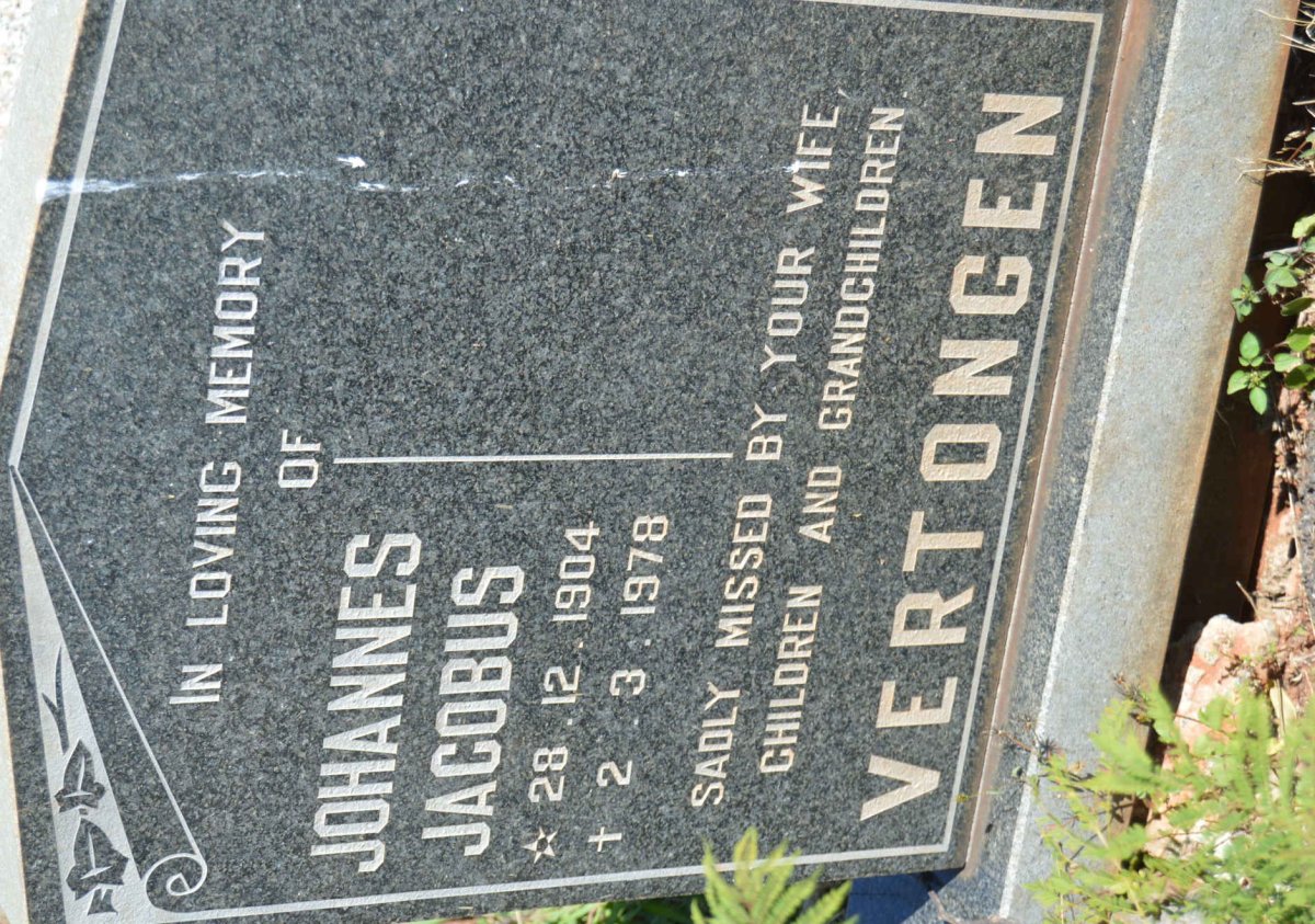 VERTONGEN Johannes Jacobus 1904-1978