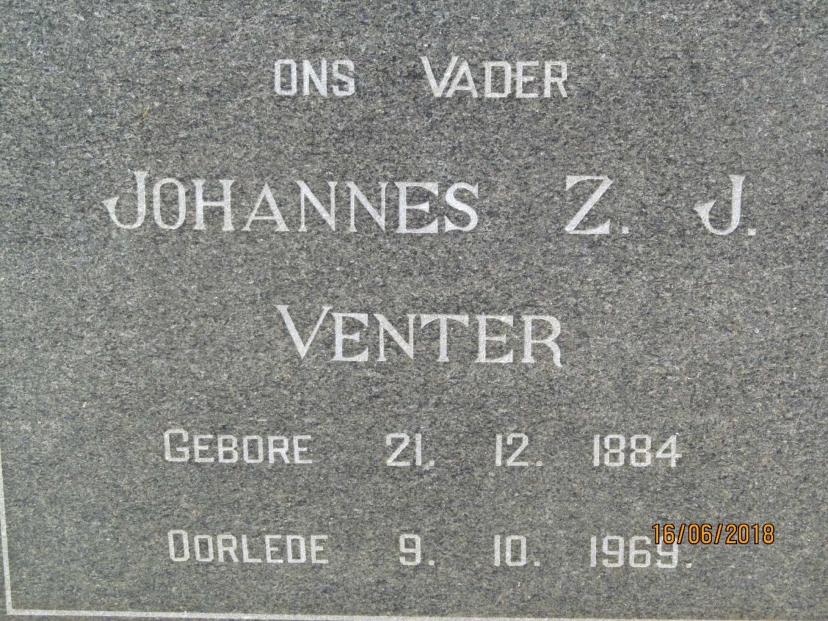 VENTER Johannes Z.J. 1884-1969