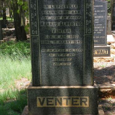 VENTER Markus Albertus 1922-1942