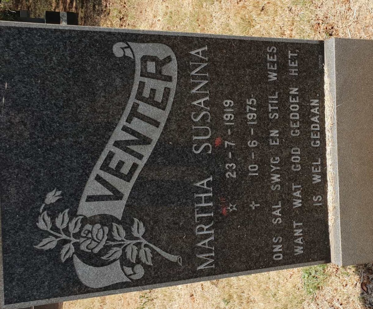 VENTER Martha Susanna 1919-1975