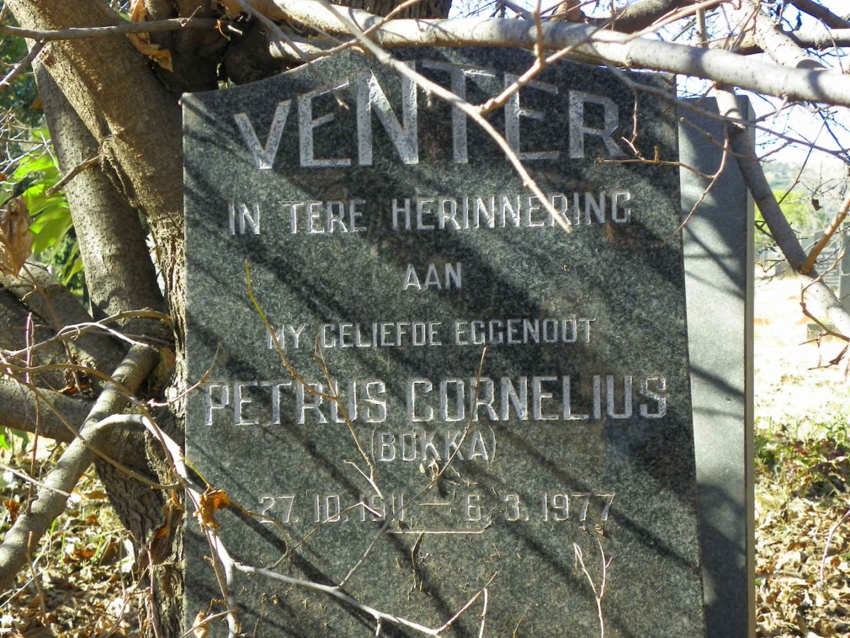 VENTER Petrus Cornelius 1911-1977