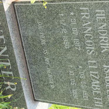 VENTER Hendrik Francois 1917-1990 &amp; Isabella Elizabeth 1921-1991