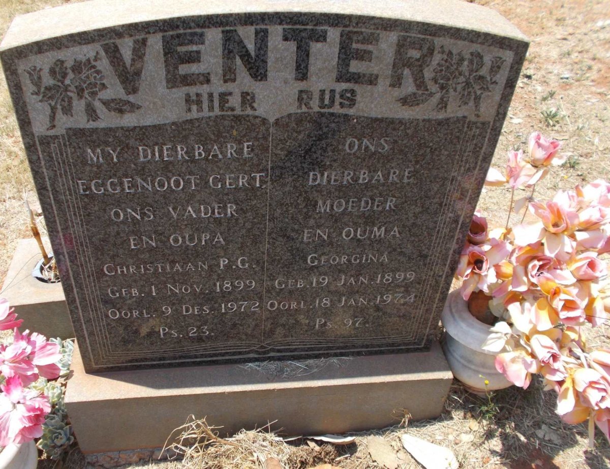 VENTER Christiaan P.G. 1899-1972 &amp; Georgina 1899-1974