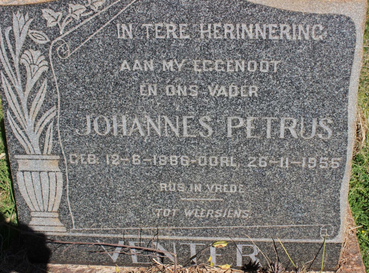 VENTER Johannes Petrus 1886-1955