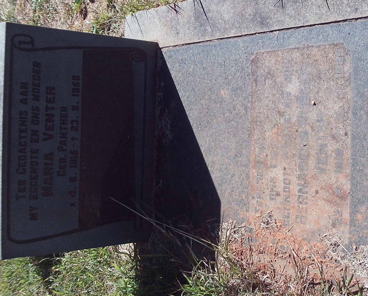 VENTER Bernardus Rudolf 1916-1985 &amp; Maria PANTHER 1915-1958