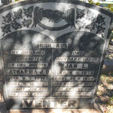 VENTER Jan L. 1878-1959 &amp; Catharina J.D. 1876-1957