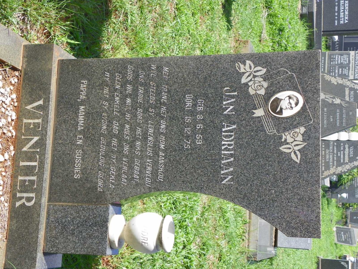 VENTER Jan Adriaan 1959-1975