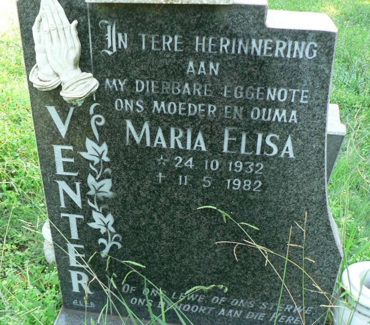 VENTER Maria Elisa 1932-1982