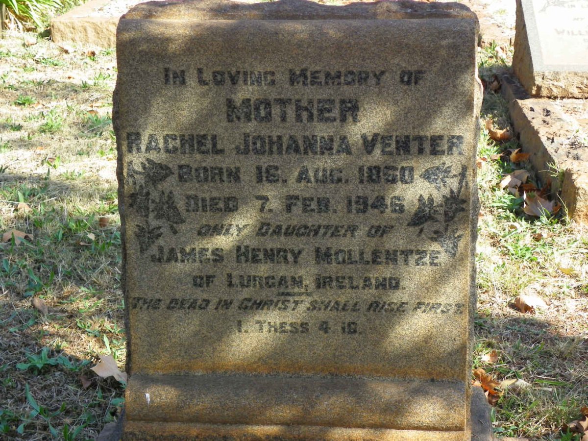 VENTER Rachel Johanna nee MOLLENTZE 1850-1946