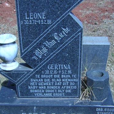 VISAGIE Gertina 1916-1986 :: VISAGIE Leone 1972-1986