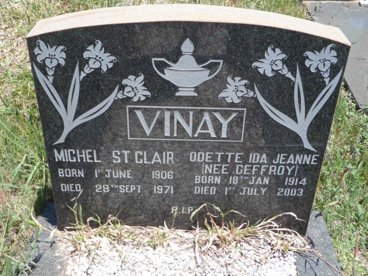 VINAY Michel St. Clair 1906-1971 &amp; Odette Ida Jeanne GEFFROY 1914-2003