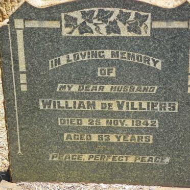 VILLIERS William, de -1942