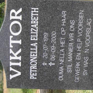 VIKTOR Petronella Elizabeth 1919-2000