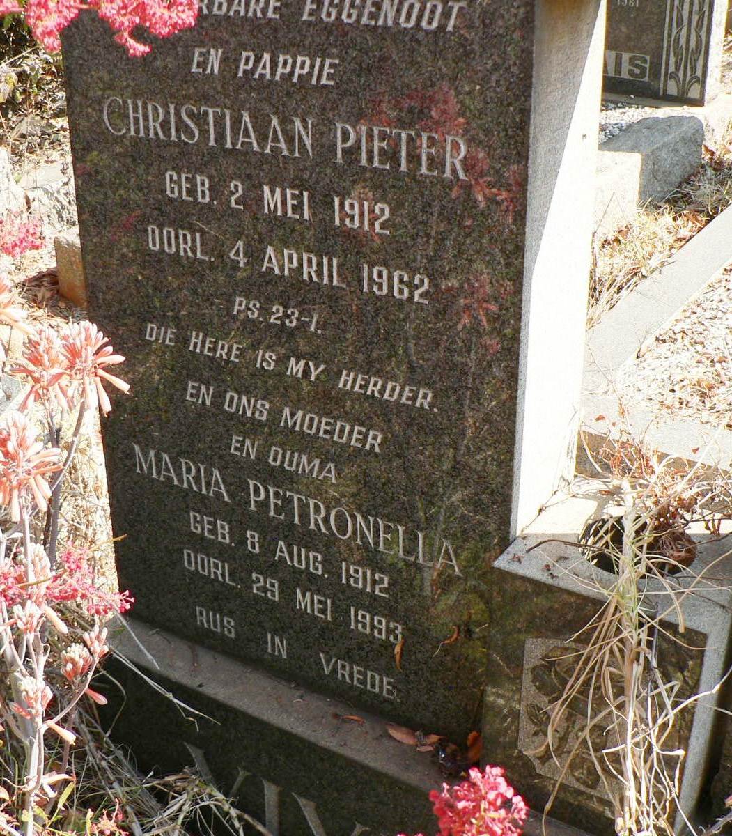 VIVIER Christiaan Pieter 1912-1962 &amp; Maria Petronella 1912-1993