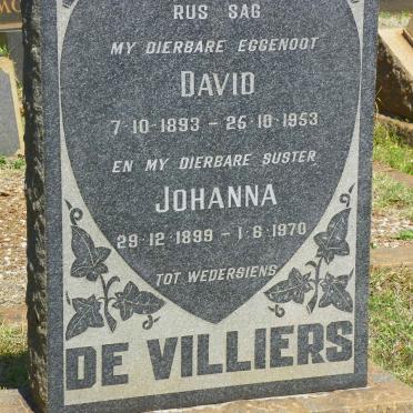 VILLIERS David, de 1893-1933 :: DE VILLIERS Johanna 1899-1970