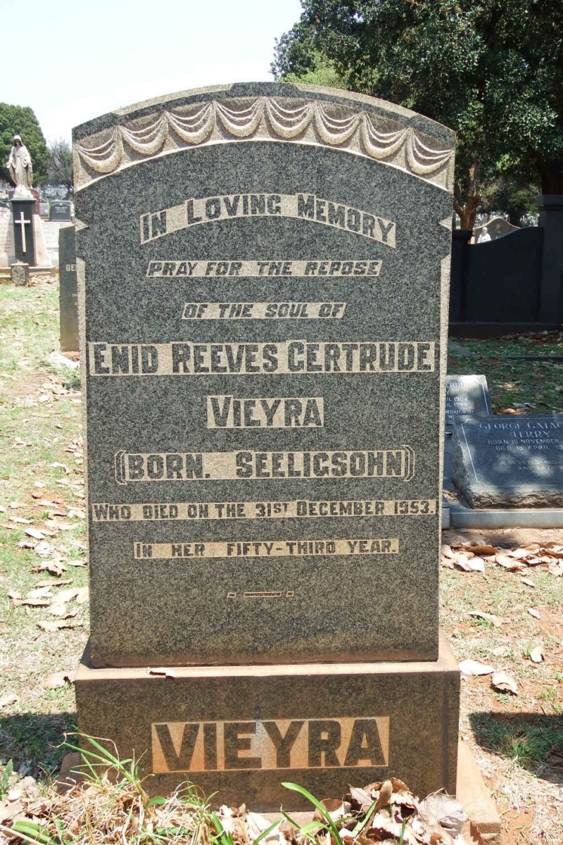 VIEYRA Enid Reeves Gertrude nee SEELIGSOHN -1953