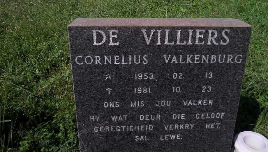 VILLIERS Cornelius Valkenberg, de 1953-1981